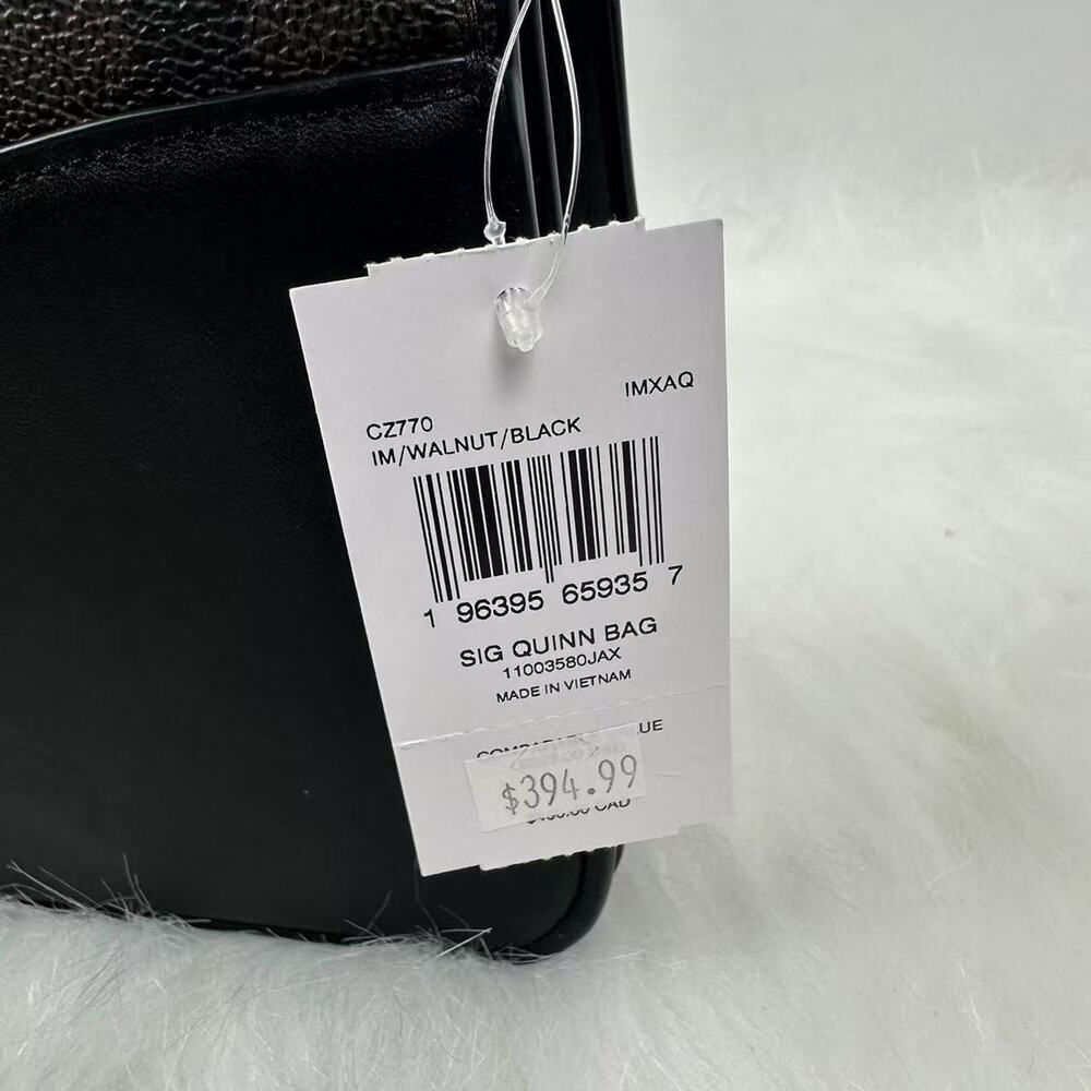 COACH Quinn Bag In Signature Canvas Shoulder/Crossbody Walnut/Black CZ770 NWT - Picture 4 of 6